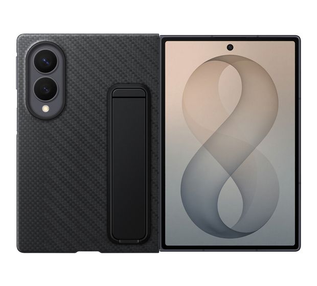 Samsung Carbon Standing Case Cover für Samsung Z Fold8  (Schwarz) f&uuml;r 64,99 Euro
