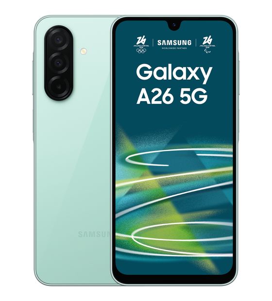 Samsung Galaxy A26 128 GB 5G Smartphone 17 cm (6.7 Zoll) Android 50 MP Dreifach Kamera Dual Sim WiFi 5  (Mintfarbe) f&uuml;r 249,00 Euro