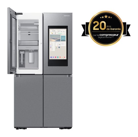 Samsung RF65DG9H0ESR Side-by-Side Kühl-/ Gefrierkombination French Door 386 l / 250 l 365 kWh NoFrost 1830 mm x 912 mm  (Edelstahl) f&uuml;r 2.384,00 Euro