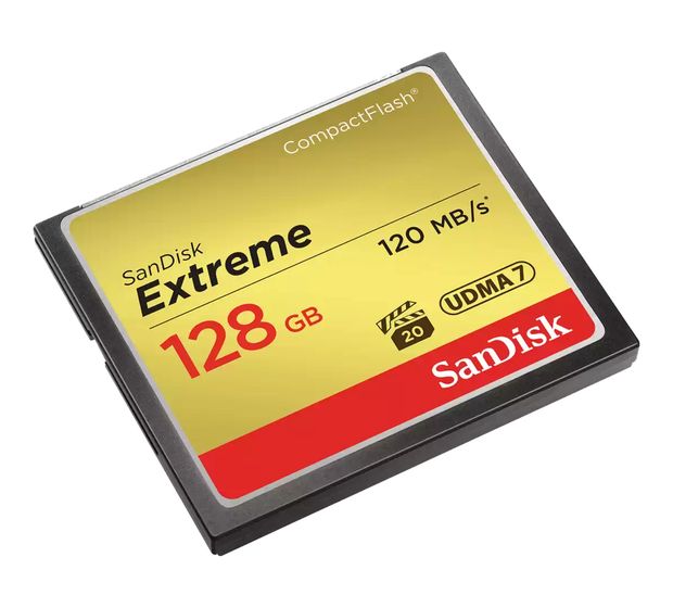 Sandisk Extreme Kompaktflash Speicherkarte 128 GB f&uuml;r 128,99 Euro