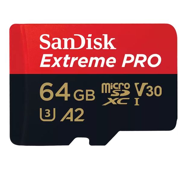 Sandisk Extreme Pro A2 MicroSDXC Speicherkarte 64 GB Class 3 (U3) Klasse 10 f&uuml;r 31,99 Euro
