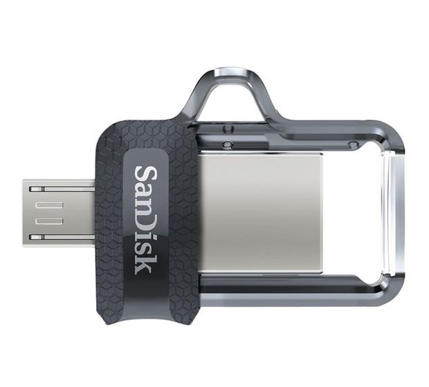 Sandisk Ultra Dual Drive m3.0 USB Type-A / Micro-USB Stick 128 GB (Schwarz, Transparent) f&uuml;r 26,99 Euro