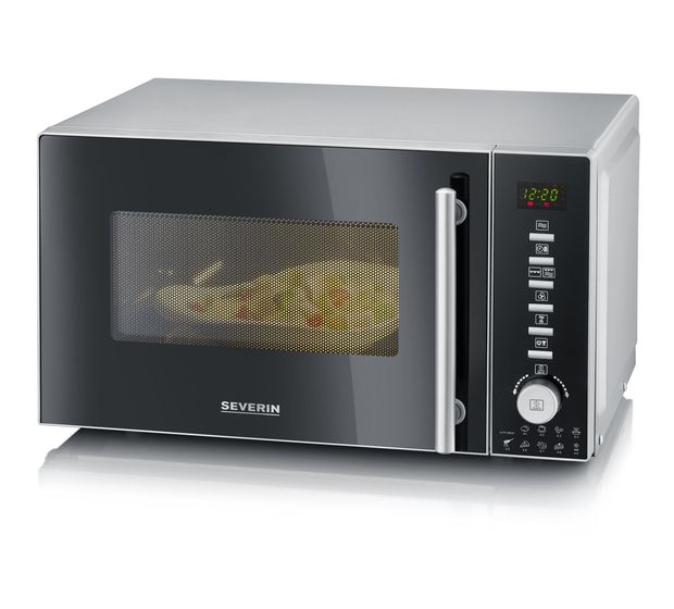 Severin MW7773 Freistehende Mikrowelle 800 W Größe: klein 10 Stufen Grill  (Silber, Edelstahl) f&uuml;r 137,99 Euro