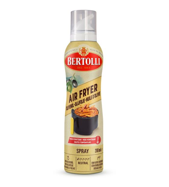 Bertolli Airfryer Spray 200 ml geschmacksneutral, hitzebeständig bis 200 °C f&uuml;r 4,49 Euro