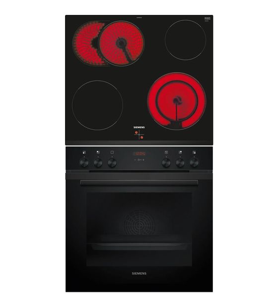 Siemens EQ212KAAB (HE213ABB3 + EA631GNA1E) Herdset groß mit 60 cm Glaskeramik Kochfeld f&uuml;r 663,00 Euro