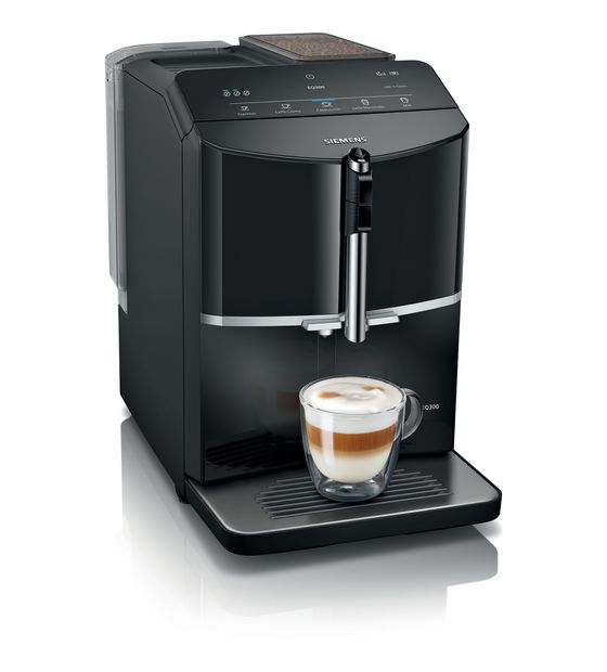 Siemens EQ300 TF301E19 Kaffeevollautomat 15 bar 1,4 l 250 g  (Schwarz) f&uuml;r 444,00 Euro