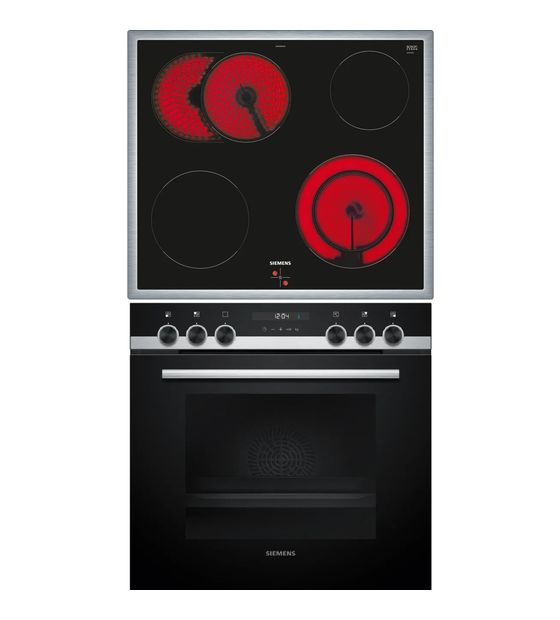 Siemens EQ521KB11 (HE517BBS3 + EA64RGNA1E) Herdset groß AutoClean humidClean mit 60 cm Glaskeramik Kochfeld f&uuml;r 763,00 Euro