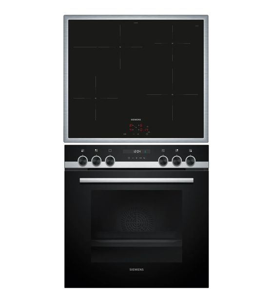 Siemens EQ522IB01 (HE517BBS4 + EI645CFB6E) Herdset groß AutoClean humidClean mit 60 cm Induktions Kochfeld f&uuml;r 1.007,00 Euro