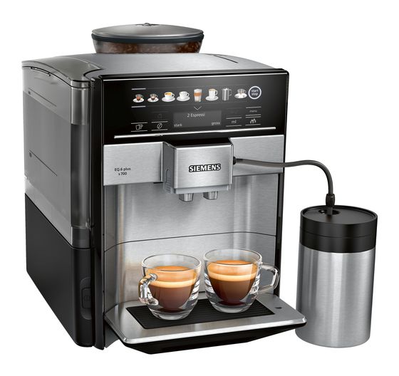 Siemens EQ6 TE657M03DE plus s700 Kaffeevollautomat 19 bar 1,7 l 300 g AutoClean  (Schwarz, Edelstahl) f&uuml;r 1.679,00 Euro