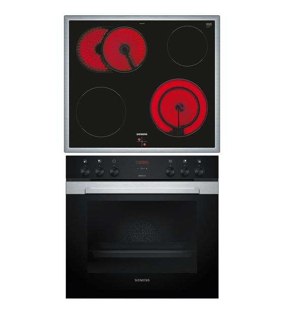 Siemens MKD2KC61 (HD314A0S3 + EA64RGNA1E) Herdset groß AutoClean humidClean mit 60 cm Glaskeramik Kochfeld f&uuml;r 729,00 Euro