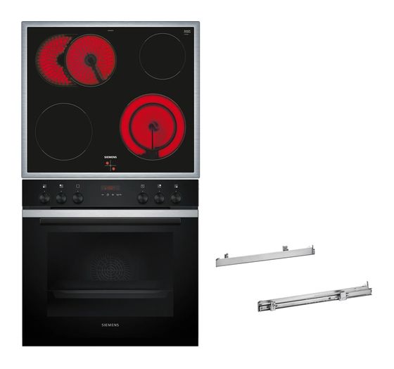 Siemens MKP2KC61 (HE273ABS3 + EA64RGNA1E + HZ538000) Herdset groß AutoClean activeClean mit 60 cm Glaskeramik Kochfeld f&uuml;r 891,00 Euro