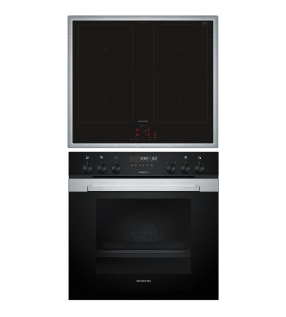 Siemens MKP3DB64 (HE378HBS4 + EM645CQB6M) Herdset groß AutoClean activeClean mit 60 cm Induktions Kochfeld f&uuml;r 1.293,00 Euro