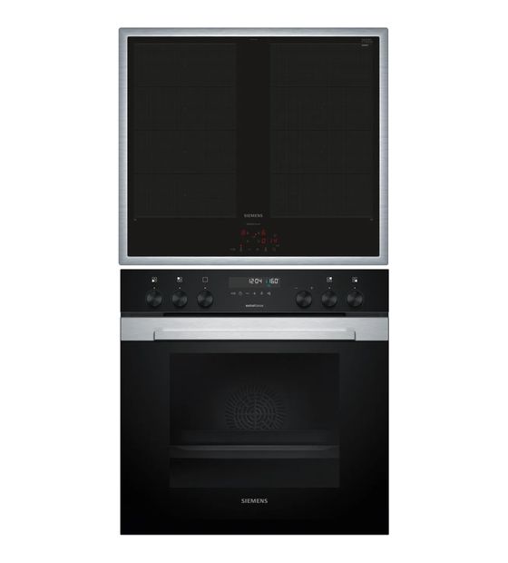 Siemens MKP3VB64 (HE378HBS4 + EY645CXB6M) Herdset groß AutoClean activeClean mit 60 cm Induktions Kochfeld f&uuml;r 1.643,00 Euro