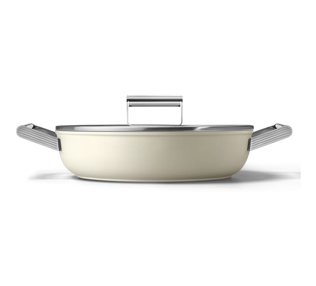 Smeg DPF2812CRM Schmorpfanne 50's Style 28 cm Keramik beschichtet für alle Herdplatten und Backöfen bis 250° mit Glas-Deckel f&uuml;r 158,99 Euro