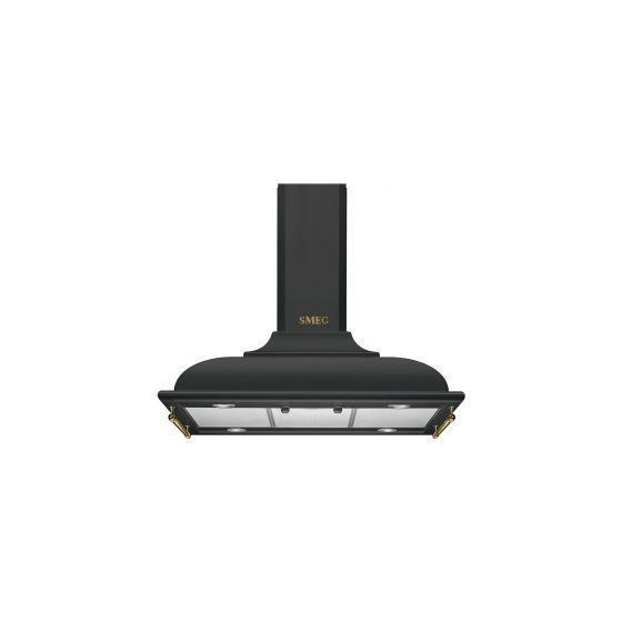 Smeg KCI19AOE Abluft Dunstabzugshaube/Esse Insel 90 cm (Schwarz) f&uuml;r 1.588,00 Euro
