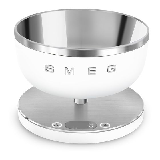 Smeg KSC01WHMWW Elektronische Küchenwaage bis 5 kg Genauigkeit 1 g  (Weiß) f&uuml;r 124,99 Euro