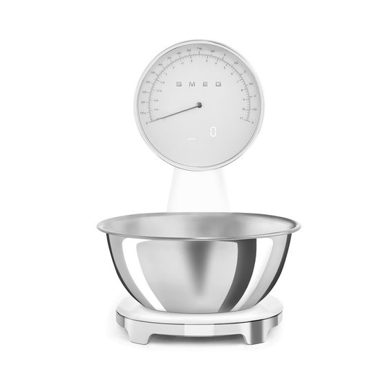 Smeg KSF01WHWW Elektronische Küchenwaage bis 5 kg Genauigkeit 1 g  (Weiß) f&uuml;r 158,99 Euro