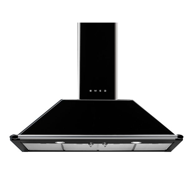 Smeg KT110BLE Abluft/Umluft Dunstabzugshaube/Esse Wand 1100 mm (Schwarz) f&uuml;r 1.158,00 Euro