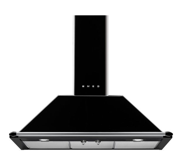 Smeg KT90BLE Abluft/Umluft Dunstabzugshaube/Esse Wand 90 cm (Schwarz) f&uuml;r 1.072,00 Euro