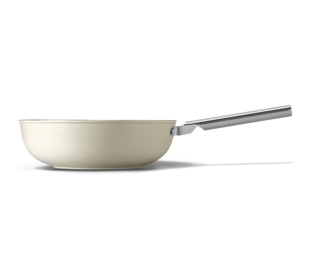 Smeg WOF3002CRM Wok 50's Style 30 cm Keramik beschichtet für alle Herdplatten und Backöfen bis 250° Spülmaschinengeeignet   (Beige) f&uuml;r 144,99 Euro