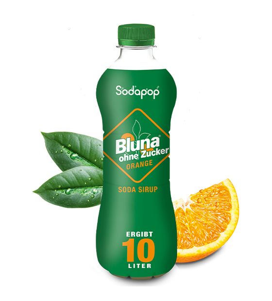 Sodapop Bluna Sirup Orange Ohne Zucker 0,5l Dessertsirup 500 ml f&uuml;r 4,99 Euro