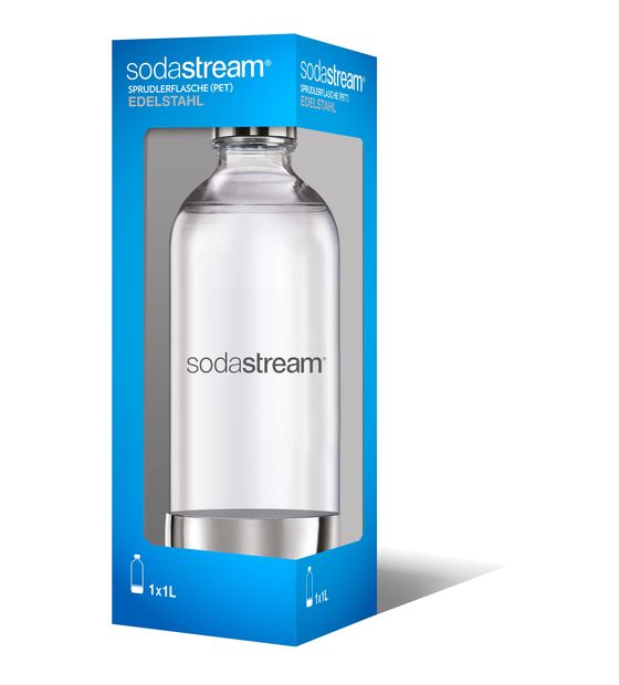 SodaStream 1041191490 Pet-Flasche 1l Edelstahl Karbonisiererflasche f&uuml;r 17,99 Euro