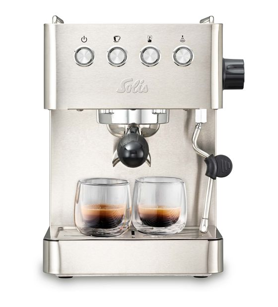 Solis 1014 Barista Gran Gusto Siebträger Kaffeemaschine 15 bar 1450 W  (Silber) f&uuml;r 396,00 Euro