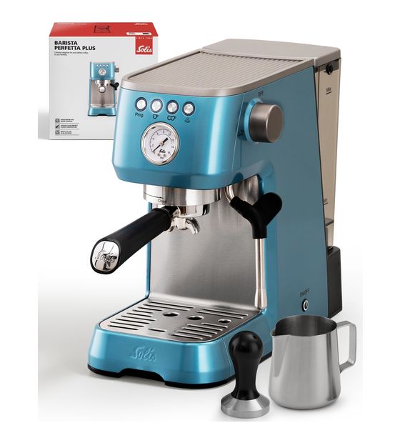 Solis 1170 Barista Perfetta Plus Siebträger Kaffeemaschine 15 bar 1700 W  (Blau) f&uuml;r 429,00 Euro