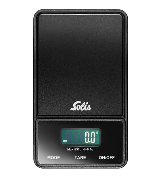 Solis 907.25 Elektronische Küchenwaage bis 0,65 kg Genauigkeit 0,1 g  (Schwarz) f&uuml;r 24,99 Euro