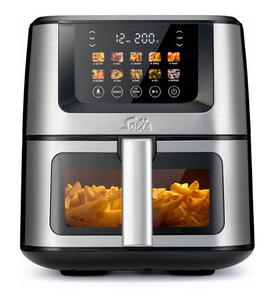 Solis Air Fry & Dry XL Heißluftfritteuse 7,5 l 1870 W  (Schwarz, Silber) f&uuml;r 168,99 Euro