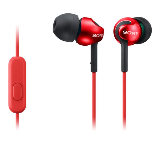 Sony MDR-EX110AP In-Ear Kopfhörer Kabelgebunden  (Rot) f&uuml;r 17,99 Euro