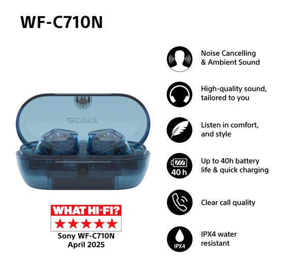 Sony WF-C710NL In-Ear Bluetooth Kopfhörer Kabellos TWS IPX4 USB Typ-C  (Blau) f&uuml;r 88,00 Euro