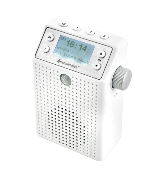Soundmaster DAB60WE Bluetooth DAB+, FM Radio Tragbar Spritzwassergeschützt IPX4  (Weiß) f&uuml;r 57,99 Euro