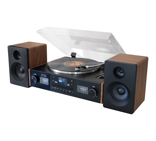 Soundmaster PL920 EliteLine Plattenspieler Riemenantrieb Heim-Audio-Mikrosystem DAB+, FM 12,5 W Bluetooth  (Schwarz, Holz) f&uuml;r 329,00 Euro