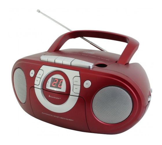 Soundmaster SCD5100 CD Boombox CD Payer  (Grau, Rot) f&uuml;r 48,99 Euro