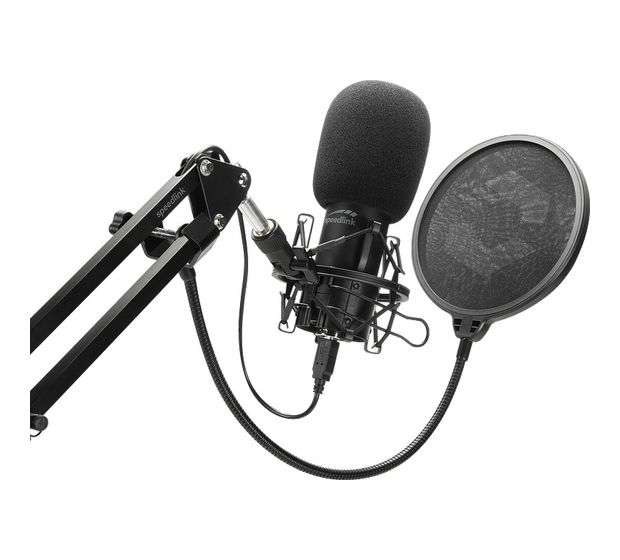 SPEEDLINK SL-800010 Volity Ready Kabelgebunden Studio-Mikrofon 96 kHz USB  (Schwarz) f&uuml;r 62,99 Euro