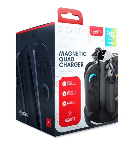 STEALTH Gaming S2-QCD Quad Charging Dock Ladestation Nintendo Switch 2  (Schwarz) f&uuml;r 25,99 Euro