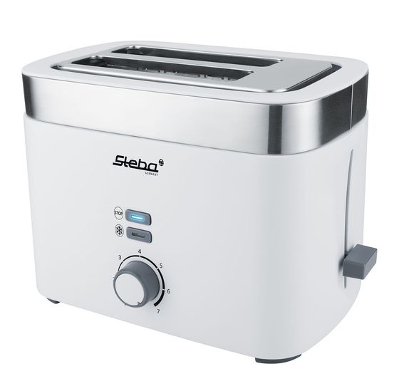 Steba TO10 Toaster 930 W 2 Scheibe(n) 7 Stufen  (Silber, Weiß) f&uuml;r 36,49 Euro