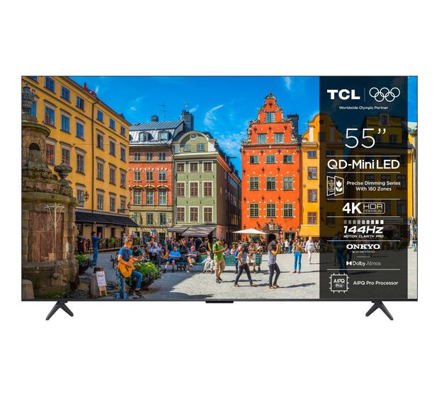 TCL 55MQLED75K MiniLed 139,7 cm (55 Zoll) Fernseher 4K Ultra HD VESA 300 x 300 mm f&uuml;r 643,00 Euro