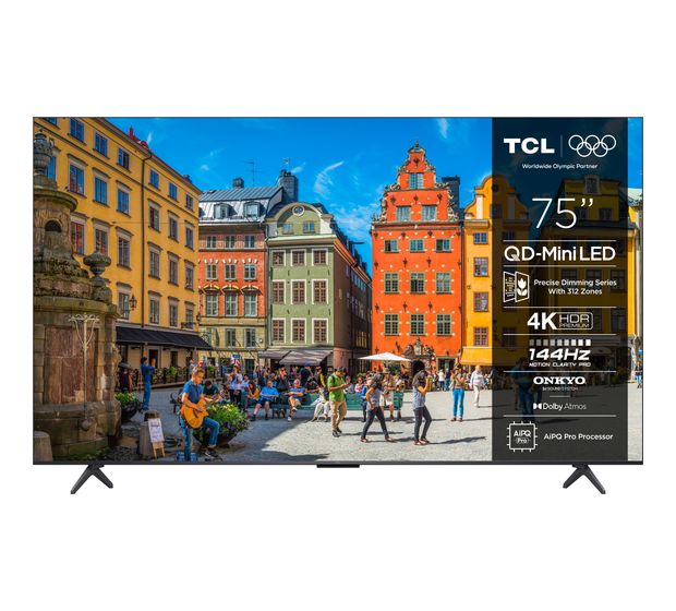 TCL 75MQLED75K MiniLed 190,5 cm (75 Zoll) Fernseher 4K Ultra HD VESA 300 x 400 mm f&uuml;r 849,00 Euro