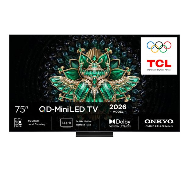 TCL 75MQLED75L MiniLed 190,5 cm (75 Zoll) Fernseher 4K Ultra HD VESA 300 x 300 mm f&uuml;r 1.799,00 Euro