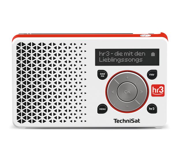 TechniSat Digitradio 1 hr3 Edition DAB, DAB+, UKW Radio Tragbar  (Rot, Weiß) f&uuml;r 58,99 Euro