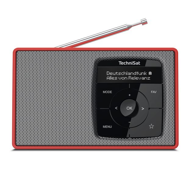 TechniSat DigitRadio 2 Bluetooth DAB+, FM Radio Tragbar  (Rot, Silber) f&uuml;r 78,49 Euro