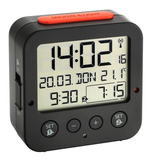 TFA-Dostmann Digitaler Funk-Wecker mit Temperatur BINGO f&uuml;r 21,99 Euro