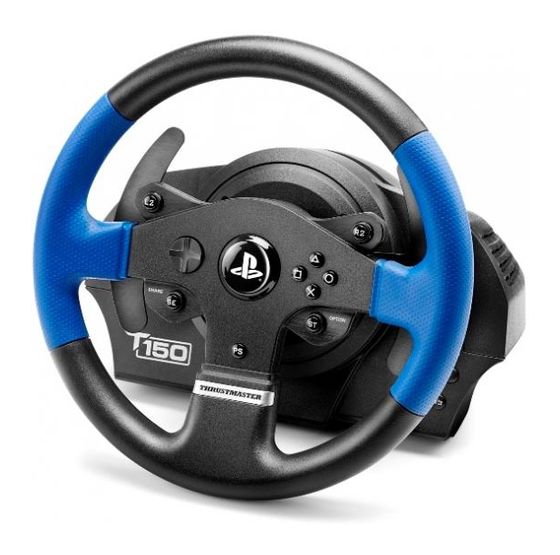 Thrustmaster T150 Force Feedback Lenkrad + Pedale für PC, PlayStation 4, Playstation 3  (Schwarz, Blau) f&uuml;r 172,99 Euro