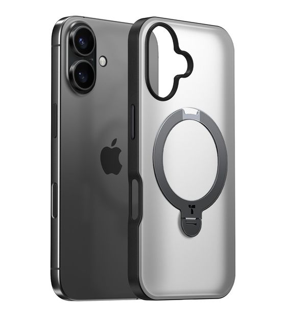 Torras Ostand Q3 Spin Cover für Apple iPhone 16  (Schwarz) f&uuml;r 32,49 Euro