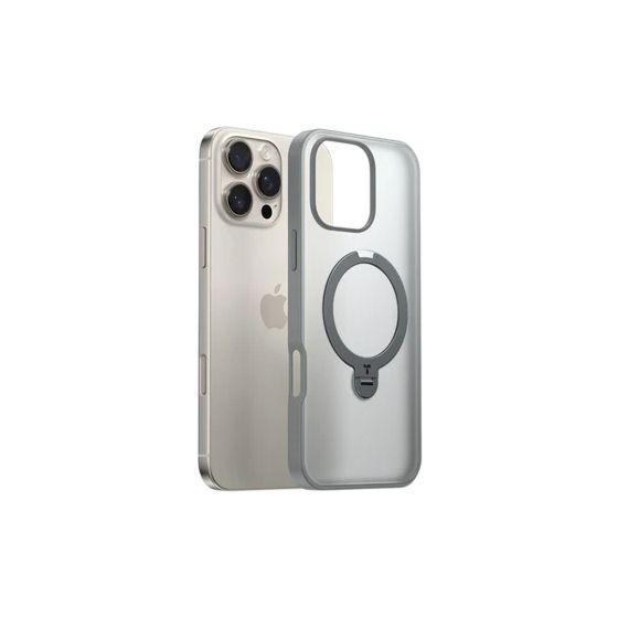 Torras Ostand Spin Cover für Apple iPhone 16 Pro Max  (Grau) f&uuml;r 32,99 Euro