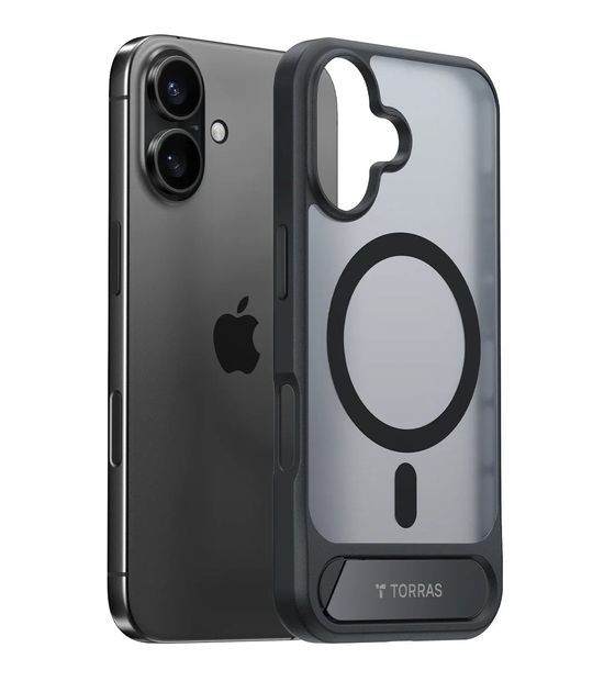 Torras Pstand Cover für Apple iPhone 16  (Schwarz) f&uuml;r 21,99 Euro