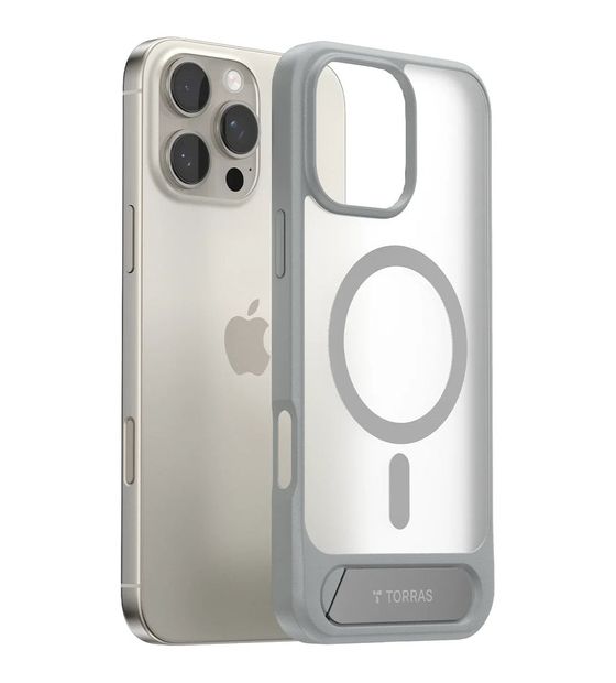 Torras Pstand Cover für Apple iPhone 16 Pro Max  (Grau) f&uuml;r 21,99 Euro