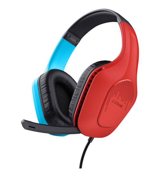 Trust GXT416 Zirox Over Ear Kopfhörer Kabelgebunden  (Schwarz, Cyan, Rot) f&uuml;r 19,99 Euro